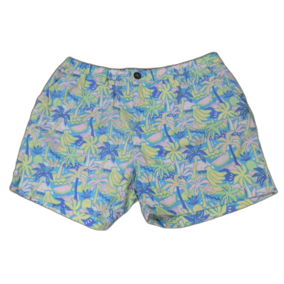 Chubbies Originals 5.5" Shorts Palm Trees Blue Pink Men's Size XL - Picture 1 of 2